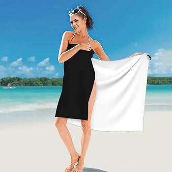 AMZWZSH Musical Notes and Guitar Beach Towel with Travel Bag